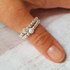 Silver Sparkle Duo Stretch Ring Set