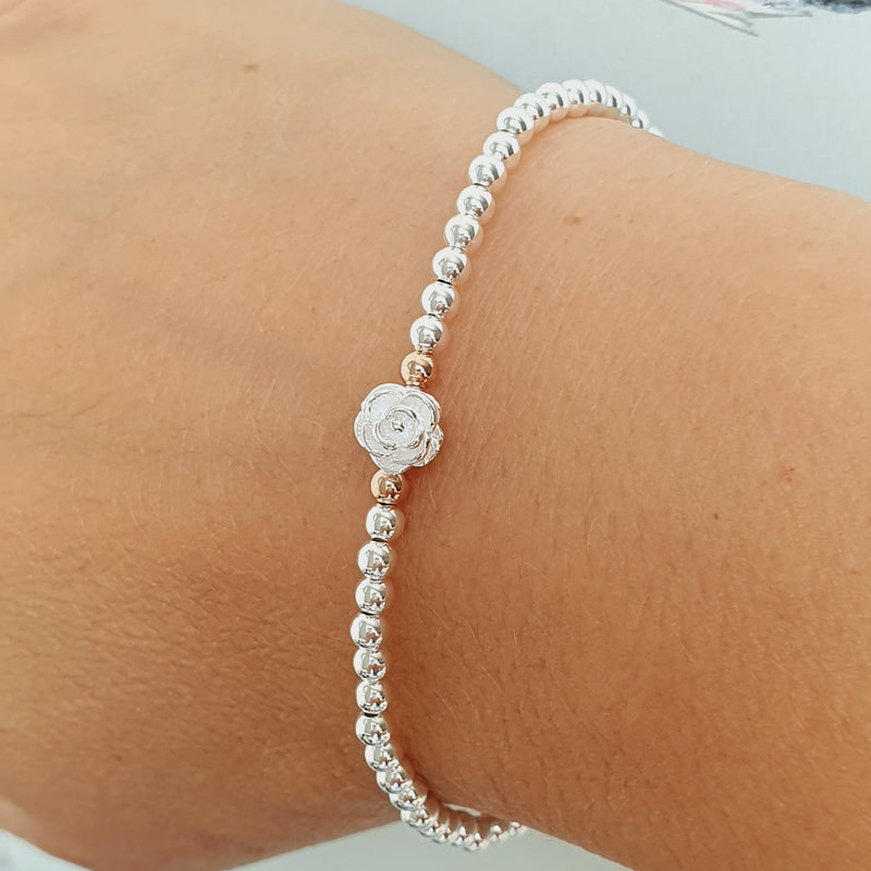 Sterling Silver & Rose Gold Rosie Bracelet