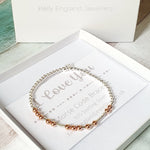 I love you! Silver & Rose Gold Morse Code Bracelet