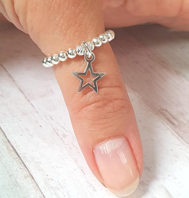 925 Silver Shining Star Ring