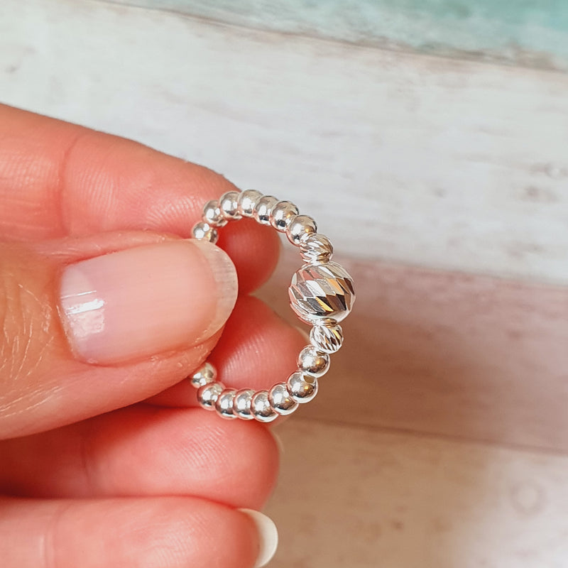 Sterling Silver Disco Ring