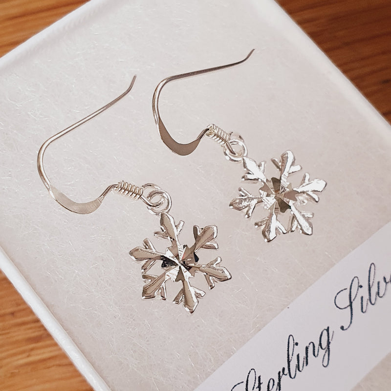 Sterling Silver Snowflake Earrings