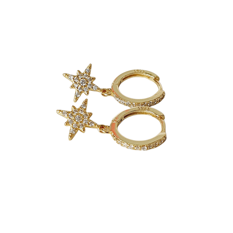 Gold Cz North Star Huggies