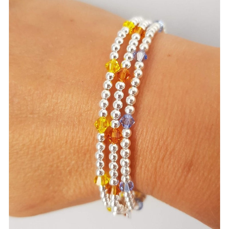 Swarovski Crystal Citrine, Topaz & Light Sapphire Bracelets