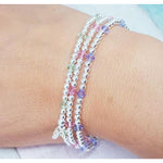 Provence Lavender, Light Rose & Chrysolite Crystal Bracelets